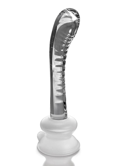 Icicles No. 88 Glass G-Spot Wand with Bendable Silicone Suction Cup - Clear