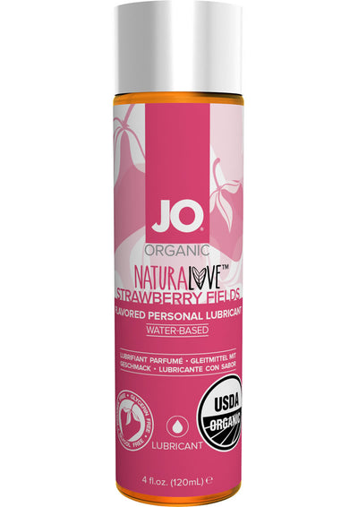 JO Naturalove Flavored Personal Water Based Lubricant Strawberry Fields - 4oz