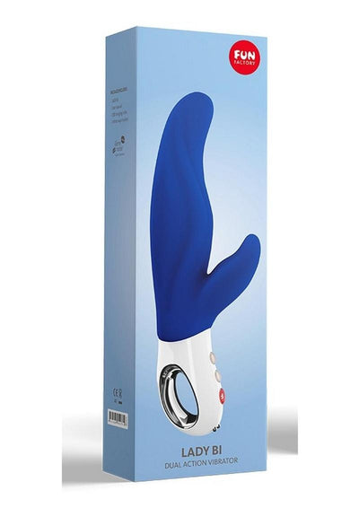 Lady Bi Silicone Vibrator with Clitoral Stimulator - Ultramarine - Blue