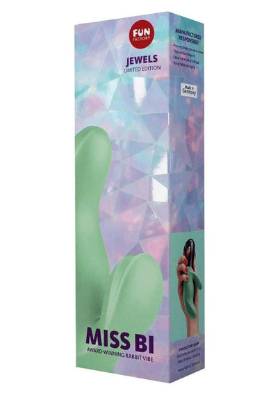 Miss Bi Silicone Vibrator with Clitoral Stimulator - Jade - Green