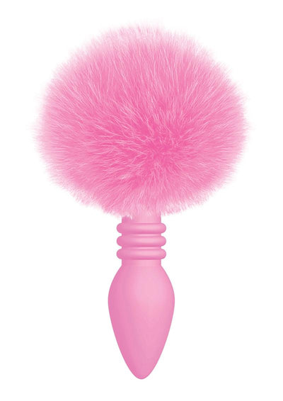 The 9's - Cottontails Silicone Ribbed Bunny Tail Butt Plug - Pink