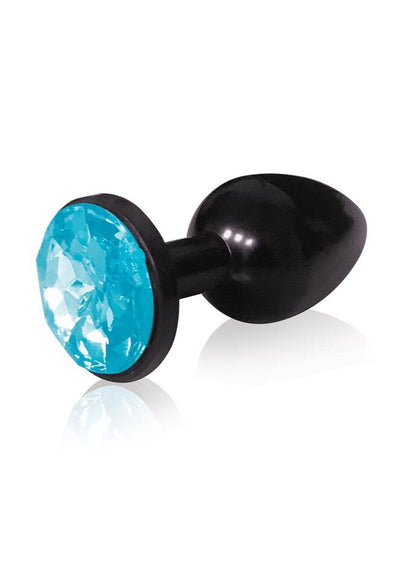 The 9's - The Silver Starter Bejeweled Annodized Stainless Steel Plug - Aqua/Black/Blue