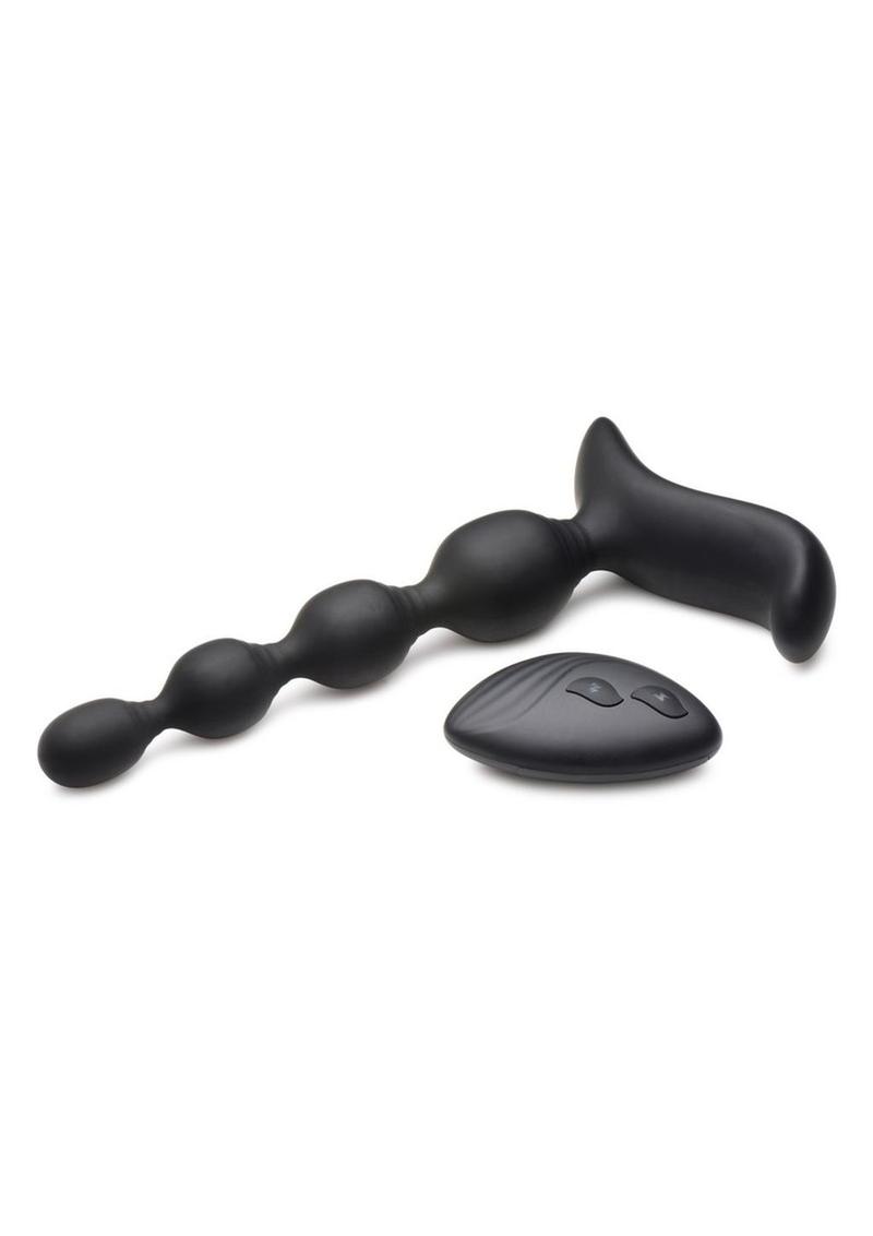 Zeus Shock Beads 80x Vibrating and E-Stim Rechargeable Silicone Anal Beads with Remote Control