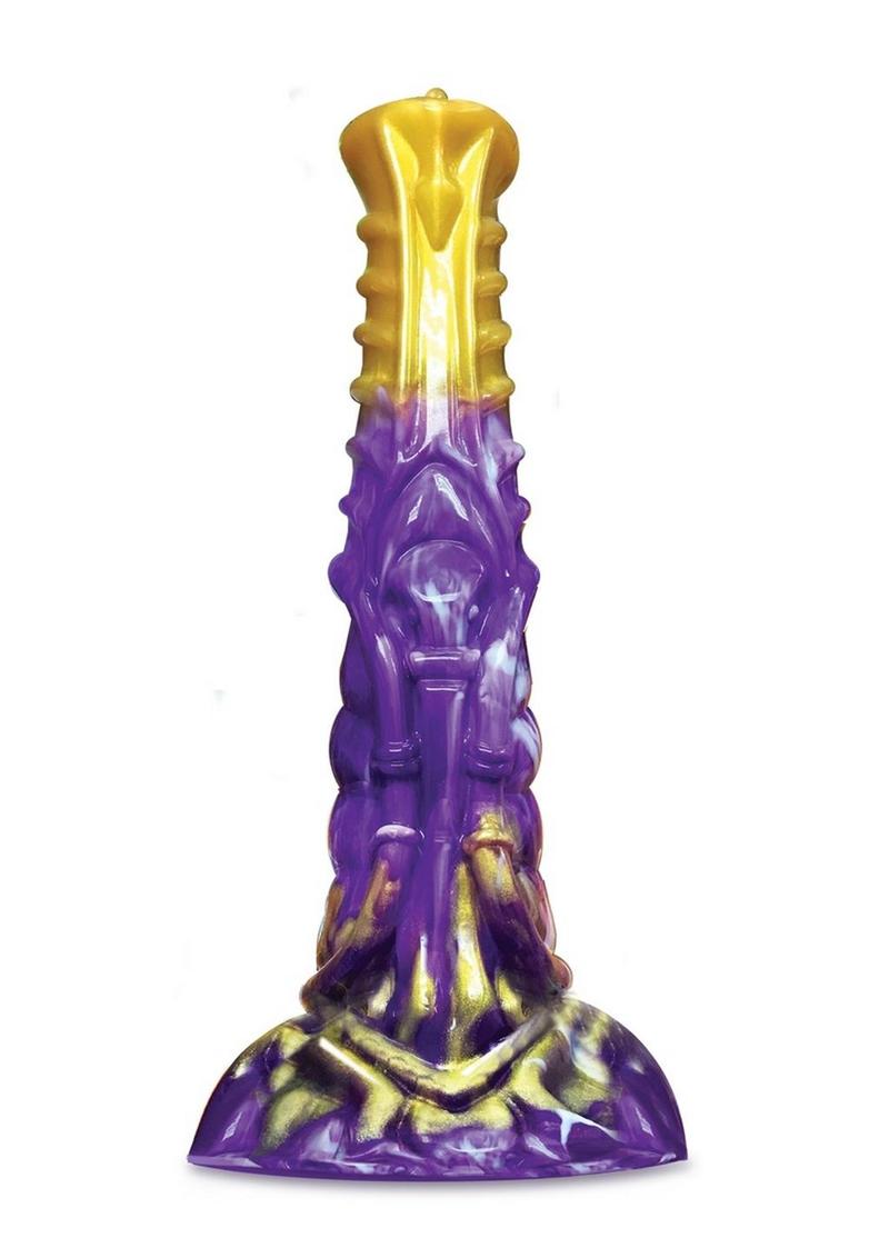 Alien Nation Obelisk Silicone Dildo - Gold/Purple