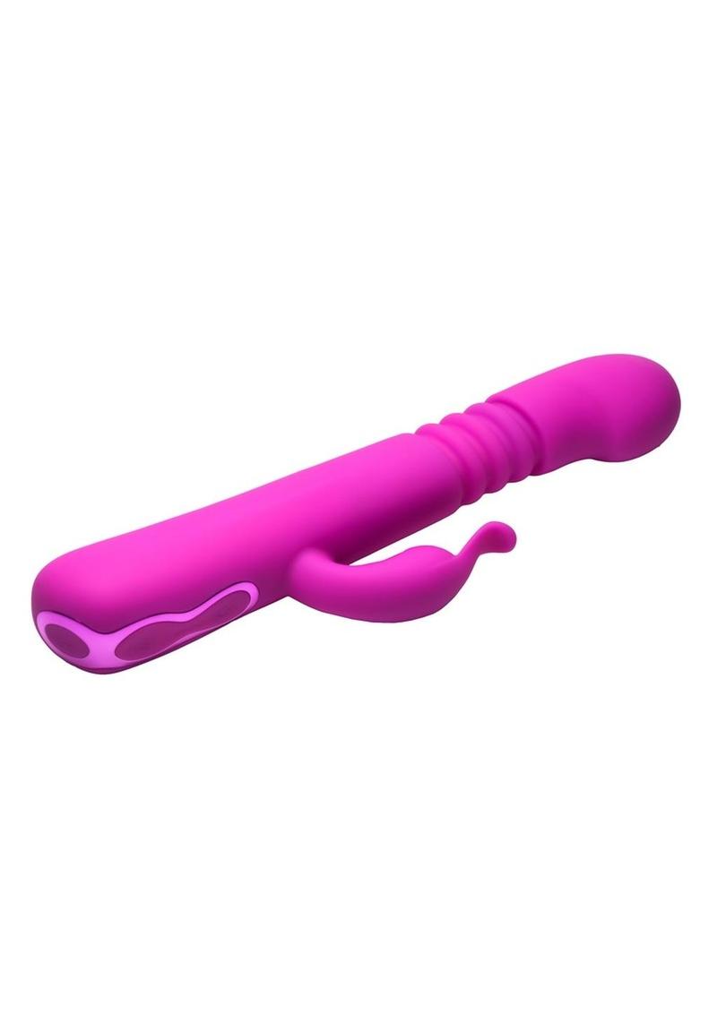 Bang! Thrusting Rechargeable Silicone Rabbit Vibrator - Purple