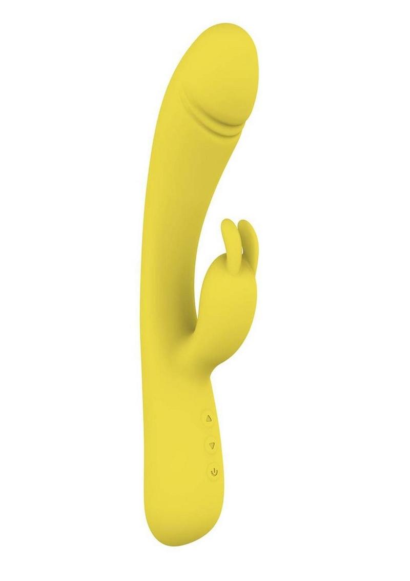 Blaze Heat Up Bunny Rechargeable Silicone Vibrator - Yellow