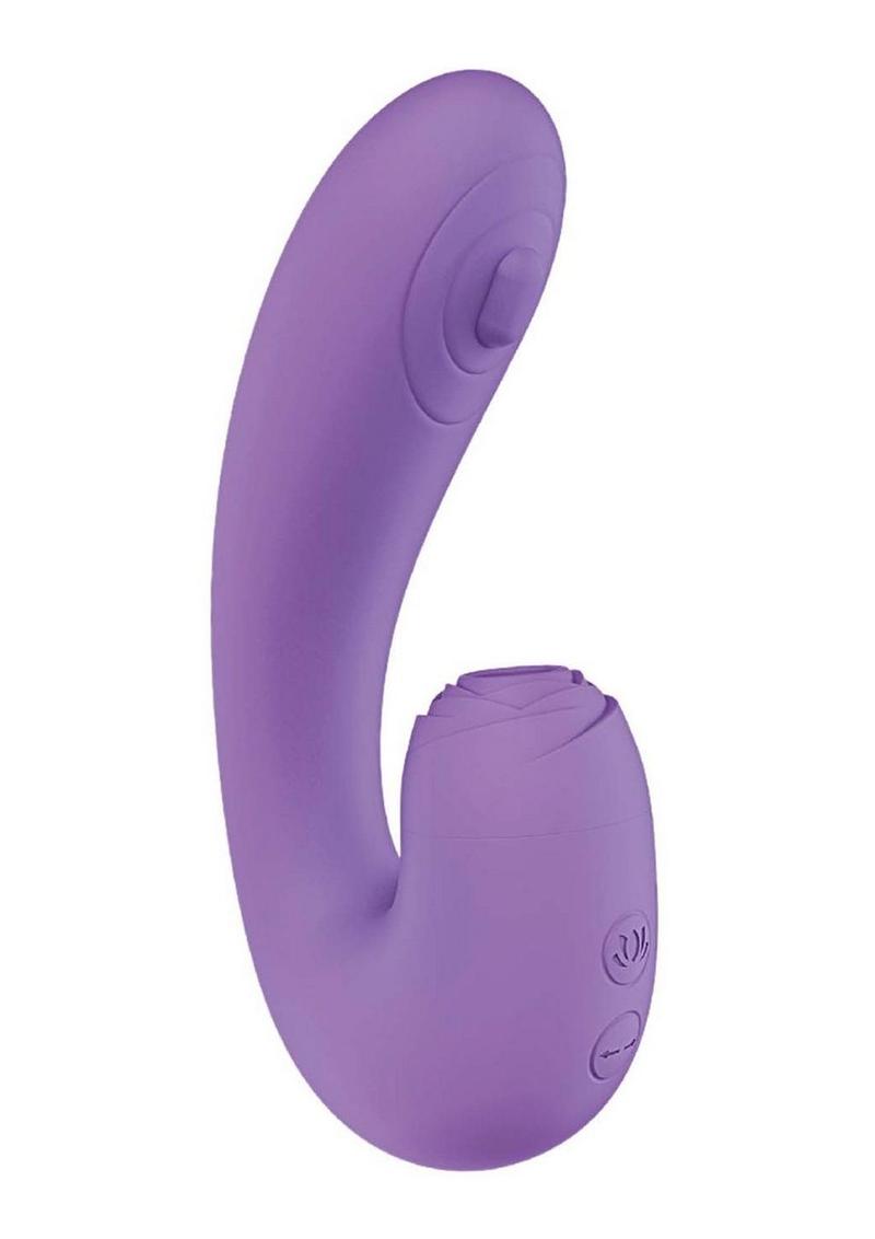 Blaze Suction Thumper Rechargeable Silicone Vibrator Clitoral Stimulator - Lavender/Purple