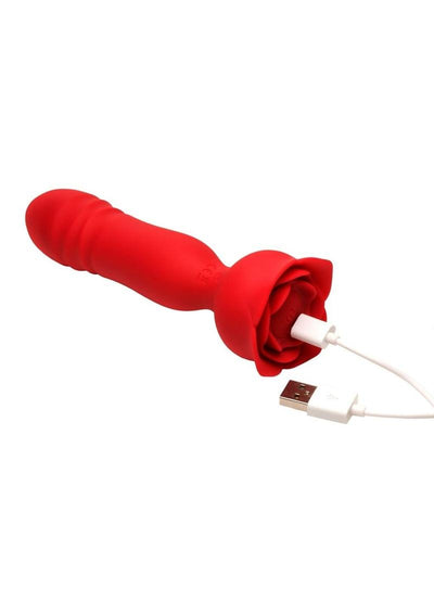 Bloomgasm Rose Delight Rechargeable Silicone Thrusting Vibrator