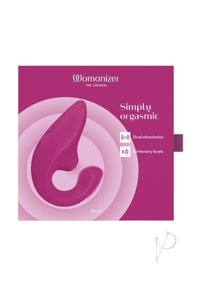 Womanizer Blend Rechargeable Silicone Vibrator with Clitoral Stimulator - Vibrant - Pink