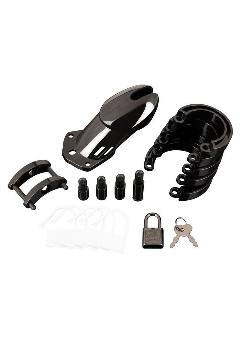 Acrylic See-Thru Chastity Cage - Black