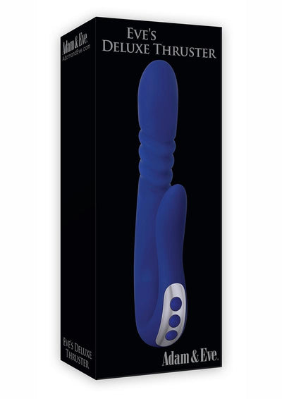 Adam and Eve - Eve's Deluxe Thruster Rechargeable Silicone Vibrator - Blue