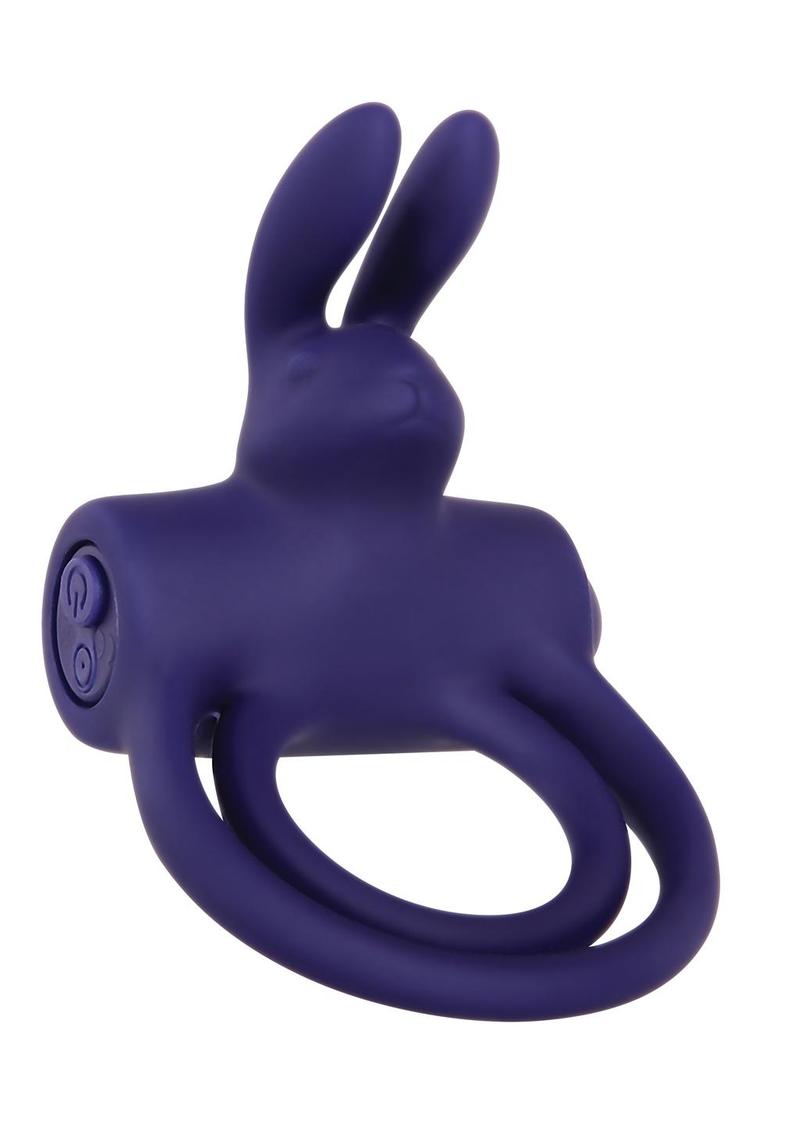 Adam and Eve Silicone Remote Control Rechargeable Rabbit Ring - Purple