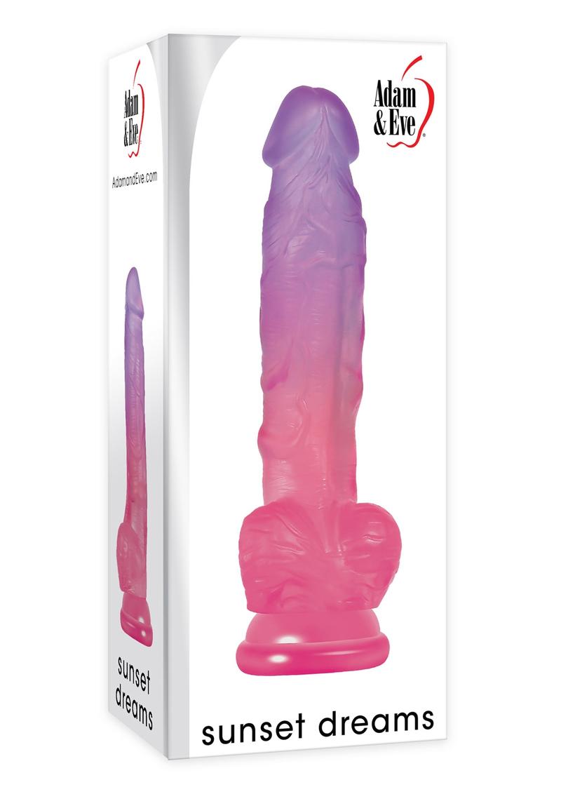 Adam and Eve Sunset Dreams Dildo - Pink/Purple - 7.5in