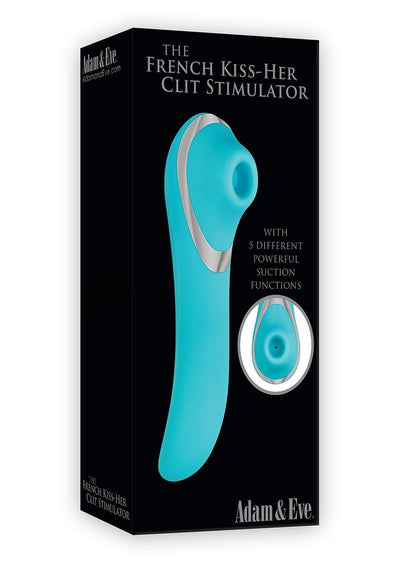 Adam and Eve The French Kiss Her Rechargeable Silicone Clit Stimulator - Aqua