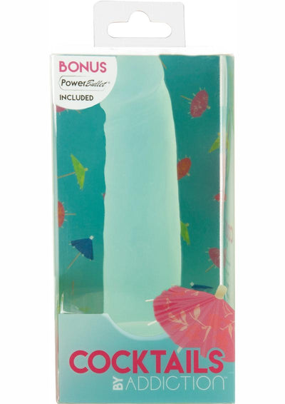 Addiction Cocktails Vibrating Silicone Dildo - Green/Mint Mojito - 5.5in