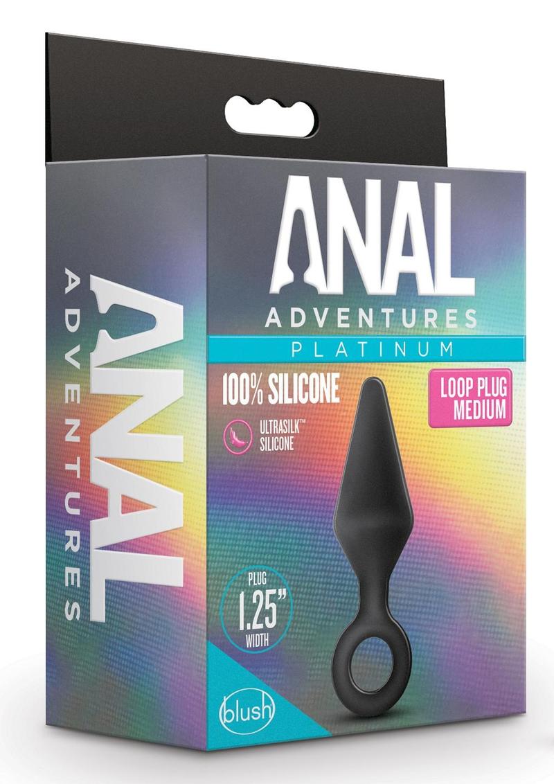 Anal Adventures Platinum Loop Plug - Black - Medium