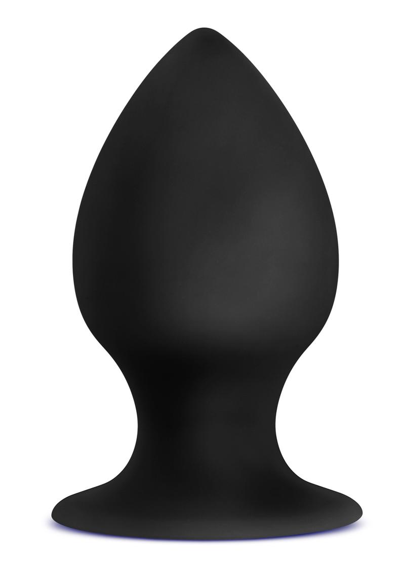 Anal Adventures Platinum Silicone Anal Stout Plug - Black - Medium