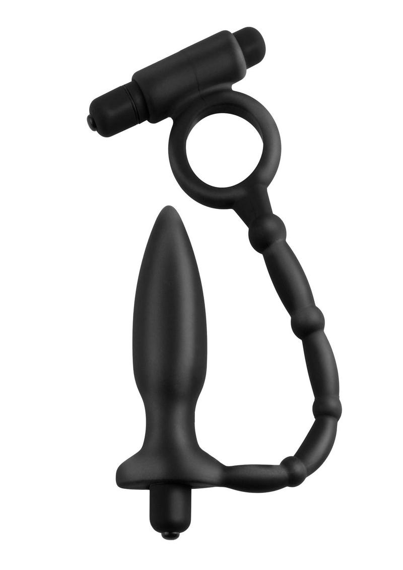 Anal Fantasy Collection Silicone Ass Kicker Plug with Cock Ring Waterproof