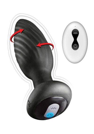 Ass-Sation Remote Vibrating and Rotating Rechargeable Silicone Anal Plug