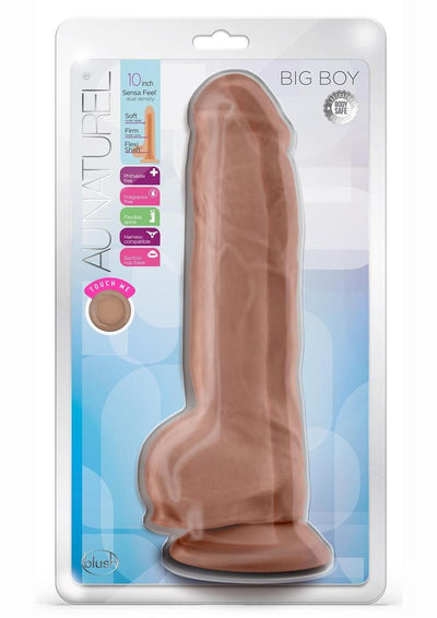 Au Naturel Big Boy Dildo with Balls - Caramel - 10in