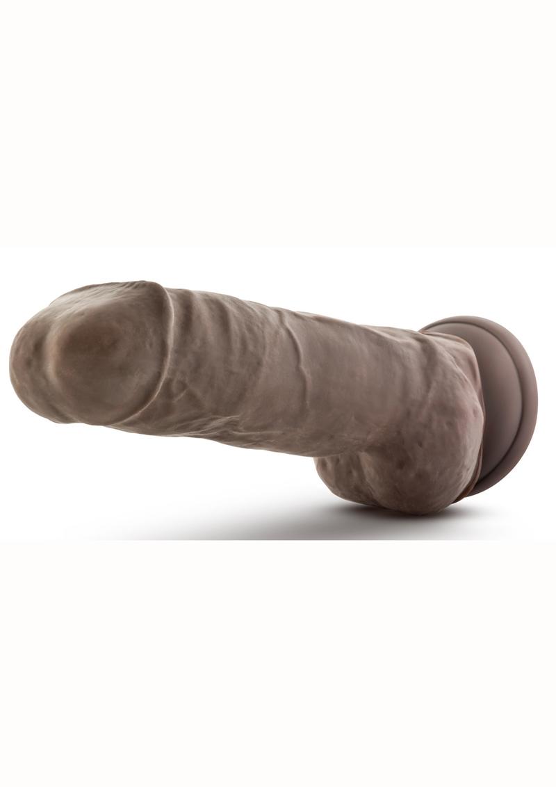 Au Naturel Big Boy Dildo with Balls - Chocolate - 10in