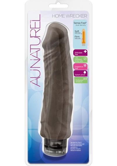 Au Naturel Home Wrecker Vibrating Dildo - Brown/Caramel - 9.5in