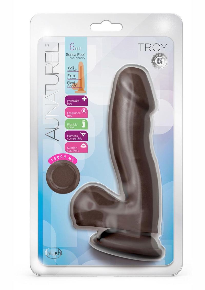 Au Naturel Troy Dildo - Chocolate - 6in