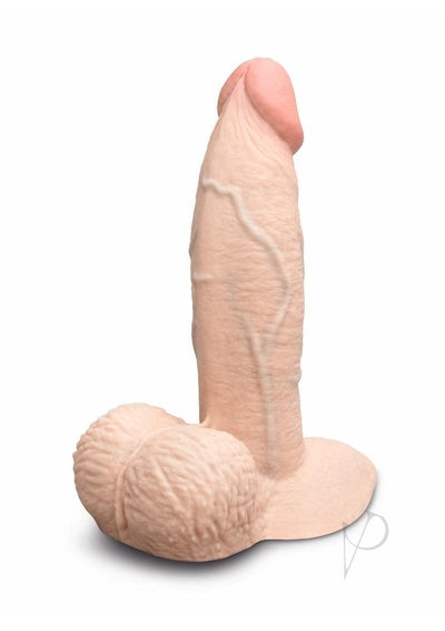 B-Vibe Slipskin Realistic Silicone Girthy Dildo - Vanilla - 6in