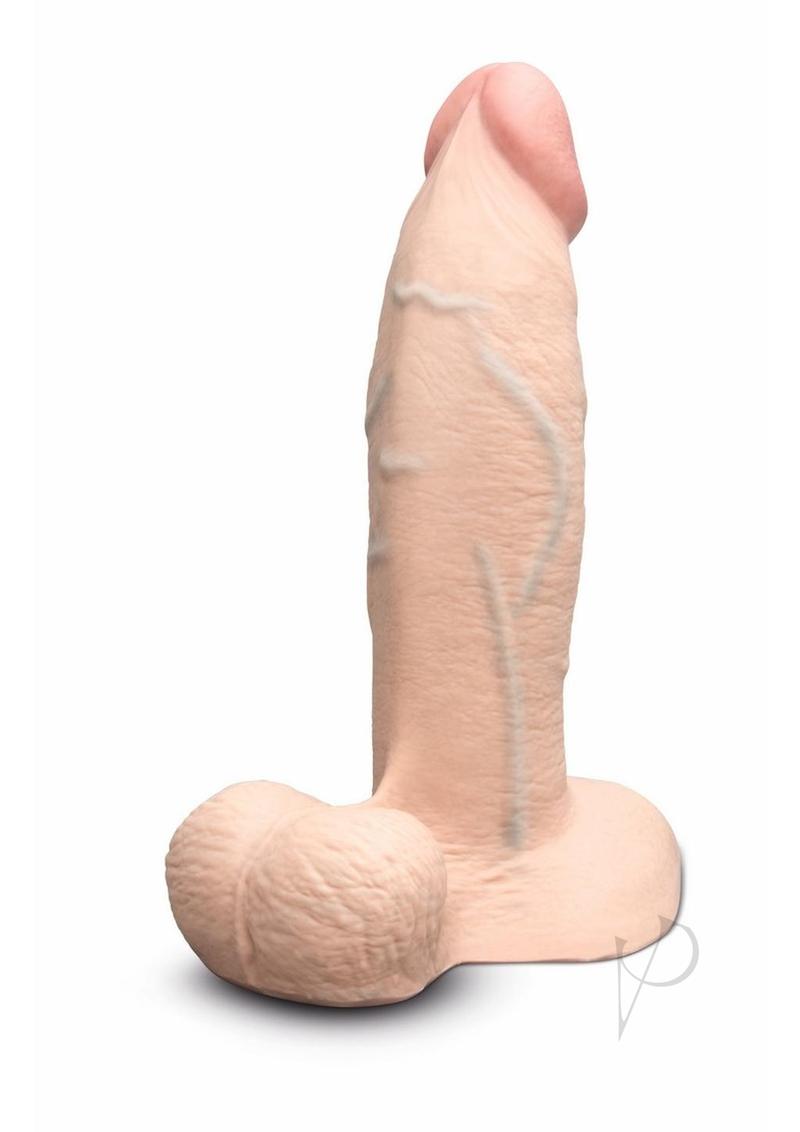 B-Vibe Slipskin Realistic Silicone Girthy Dildo - Vanilla - 8in