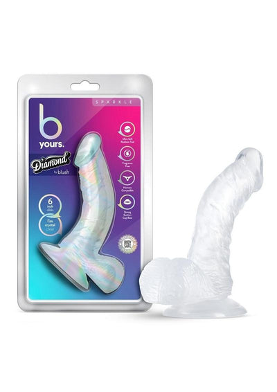 B Yours Diamond Sparkle Dildo - Clear - 6.5in