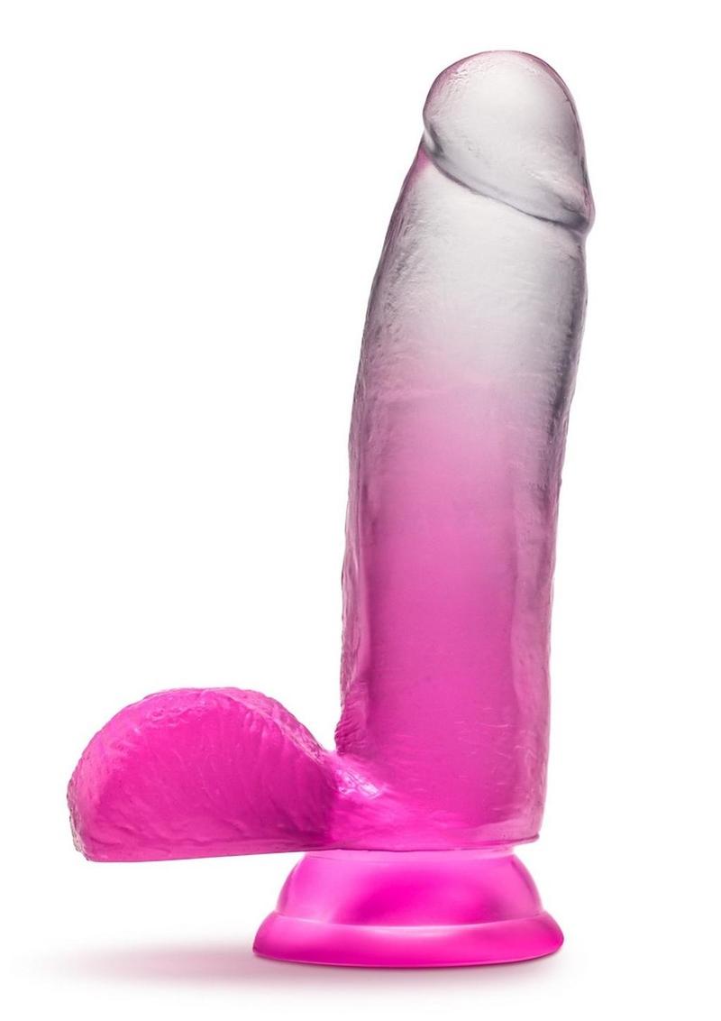 B Yours Sugar Magnolia Dildo 7in Fuschia - Clear/Pink