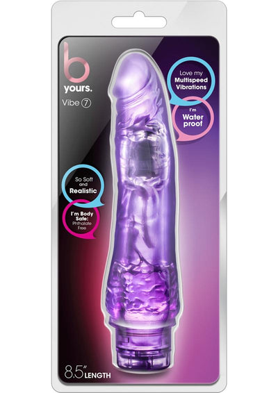 B Yours Vibe 7 Vibrating Dildo - Purple - 8.5in