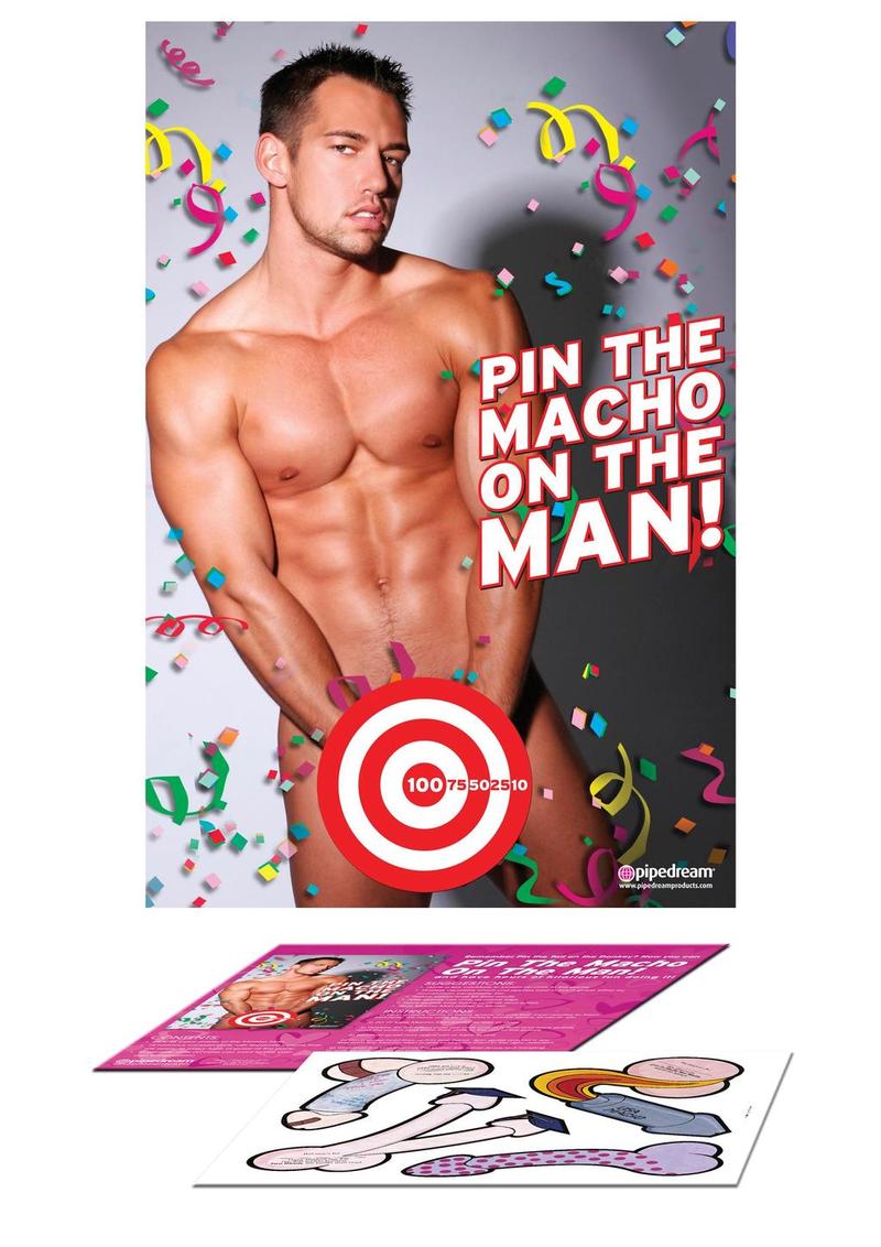 Bachelorette Party Favors Pin The Macho On The Man Party Game