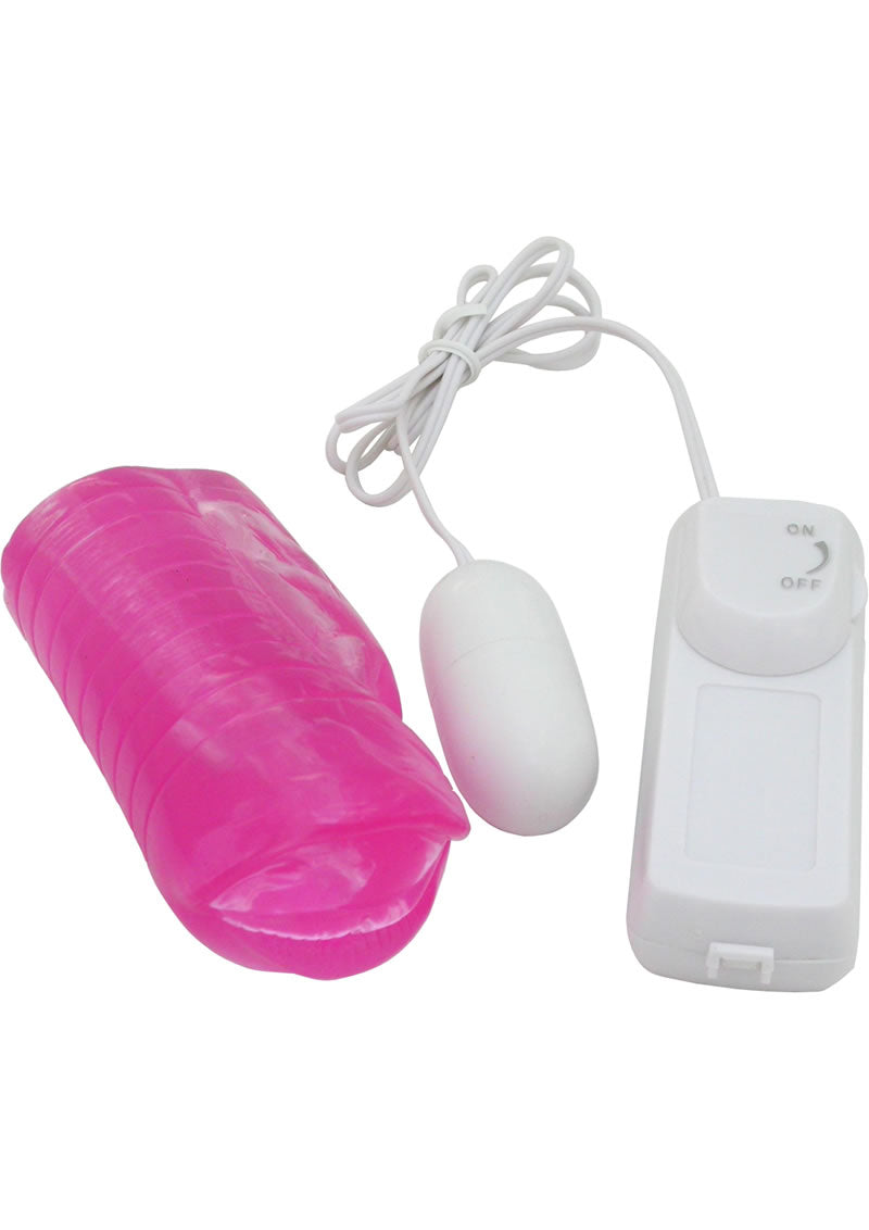 Bad Boy Buddies Vibro Masturbator - Mouth - Pink