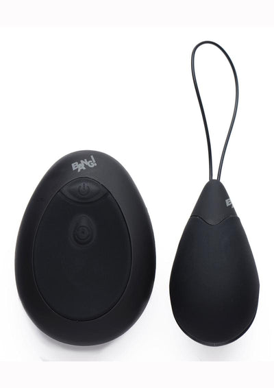 Bang! 10x Rechargeable Silicone Vibrating Egg with Remote Control - Black