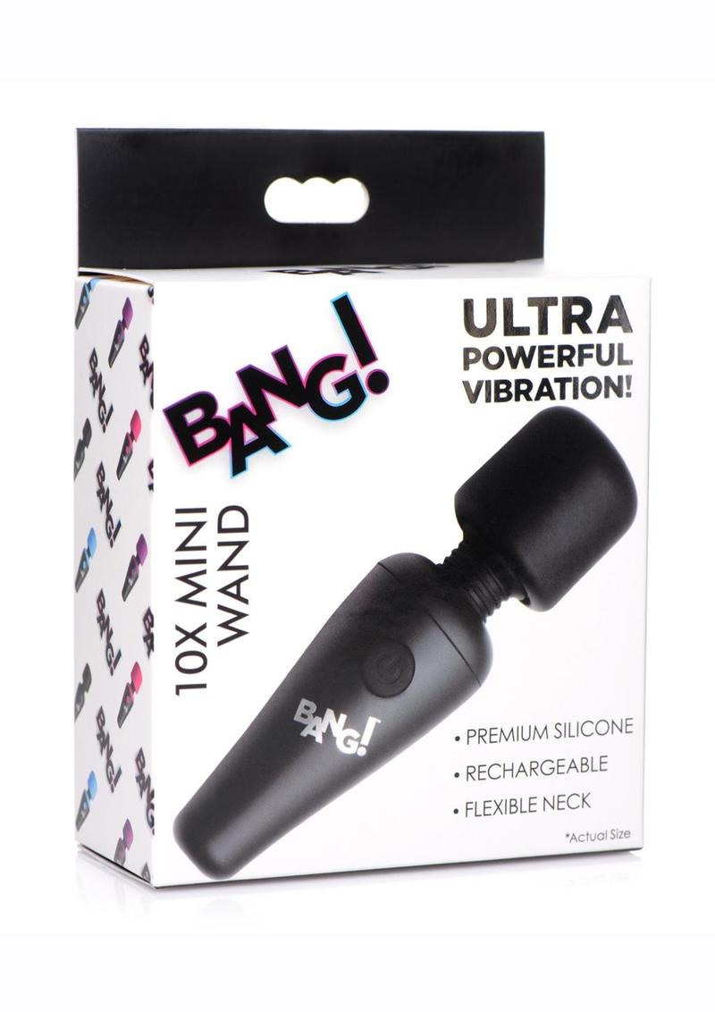 Bang! 10x Vibrating Mini Rechargeable Silicone Wand - Black