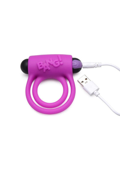 Bang! Silicone Rechargeable Cock Ring and Bullet with Remote Control