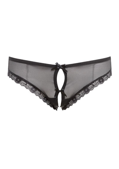 Barely Bare Double Window Panty - Black - One Size