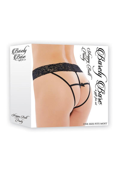 Barely Bare Strappy Butt Panty - Black - One Size