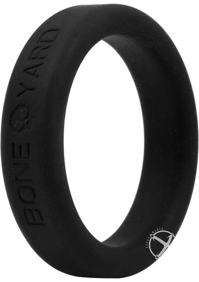 Boneyard Silicone Ring Cock Ring - Black - 1.6in