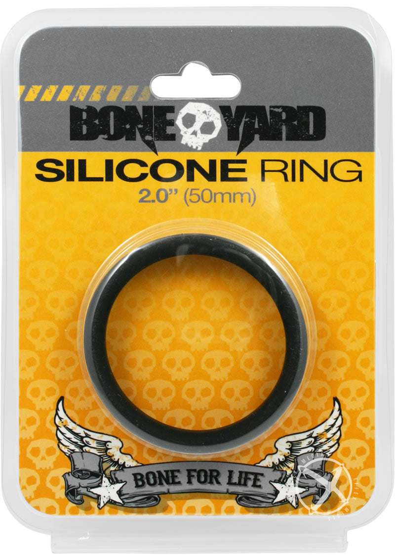 Boneyard Silicone Ring Cock Ring - Black - 2in