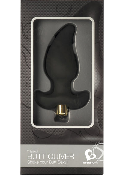 Butt Quiver Vibrating Silicone Butt Plug - Black