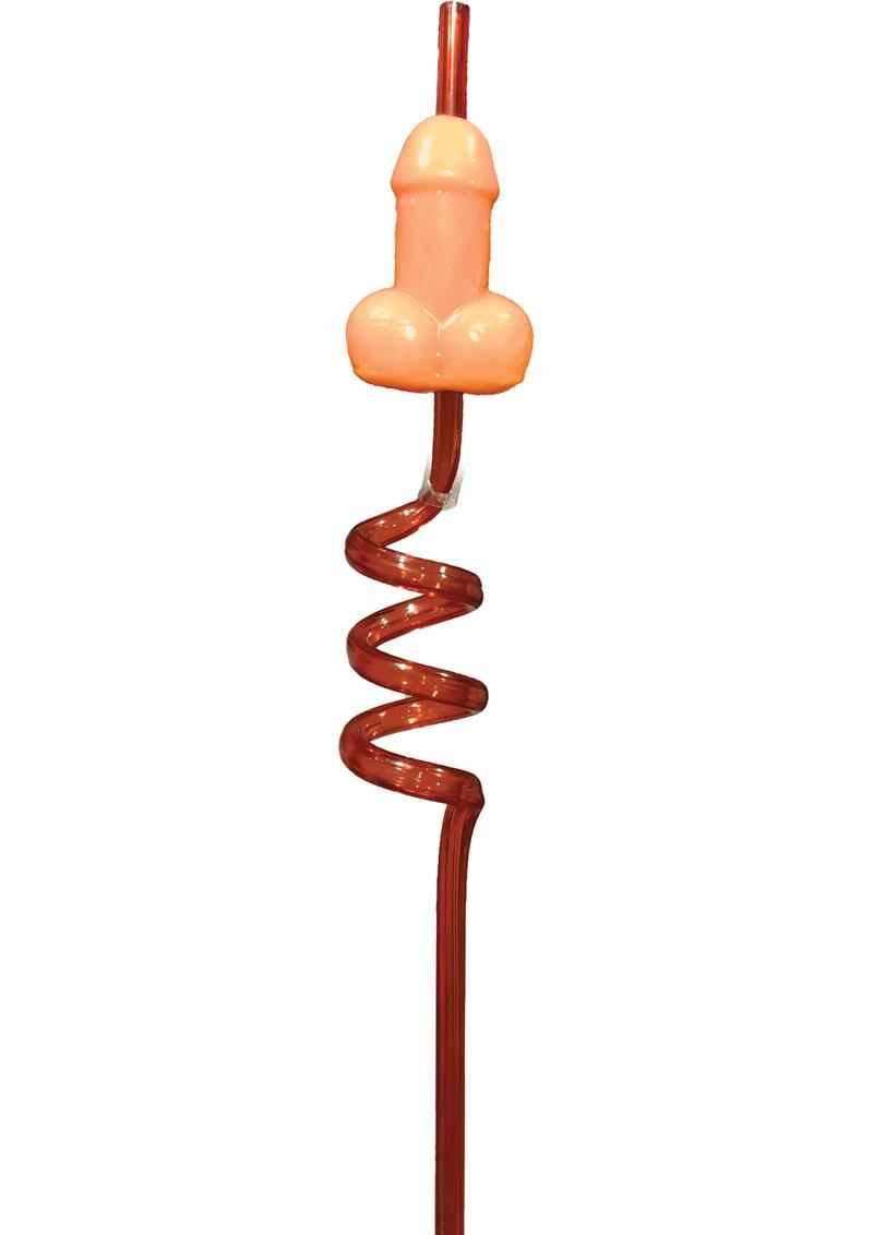 Candy Pecker Straw Strawberry Flavored Lollipop