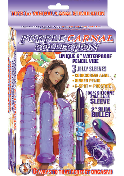 Carnal Collection Set with Silicone Sleeves - Purple