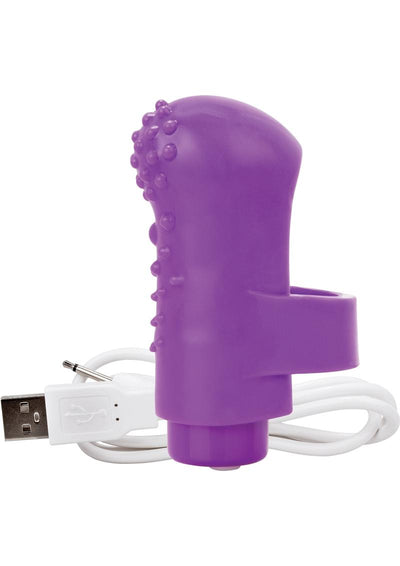 Charged Fing O Rechargeable Finger Mini Vibrator Waterproof - Purple