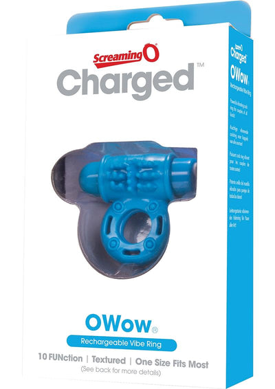 Charged OWOW Rechargeable Vibe Ring Waterproof - Blue