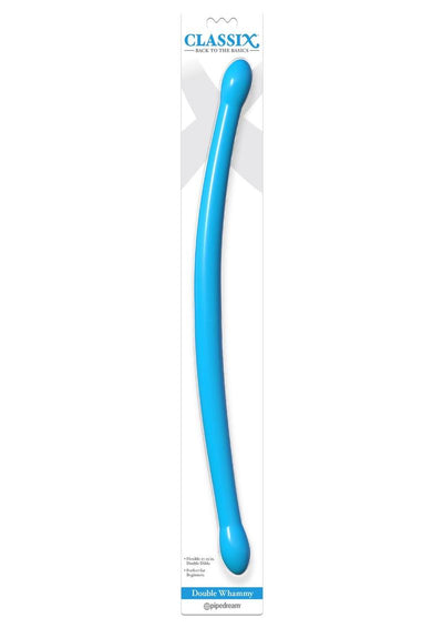 Classix Double Whammy Double Dildo - Blue - 17.25in