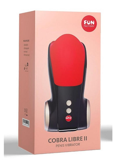 Cobra Libre II Silicone Penis Head Masturbator - Black/Red