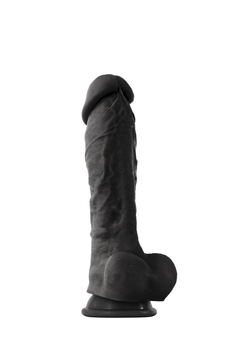 Coloursoft Silicone Dildo - Black - 8in