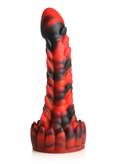 Creature Cocks Demon Rising Scaly Dragon Silicone Dildo - Black/Red